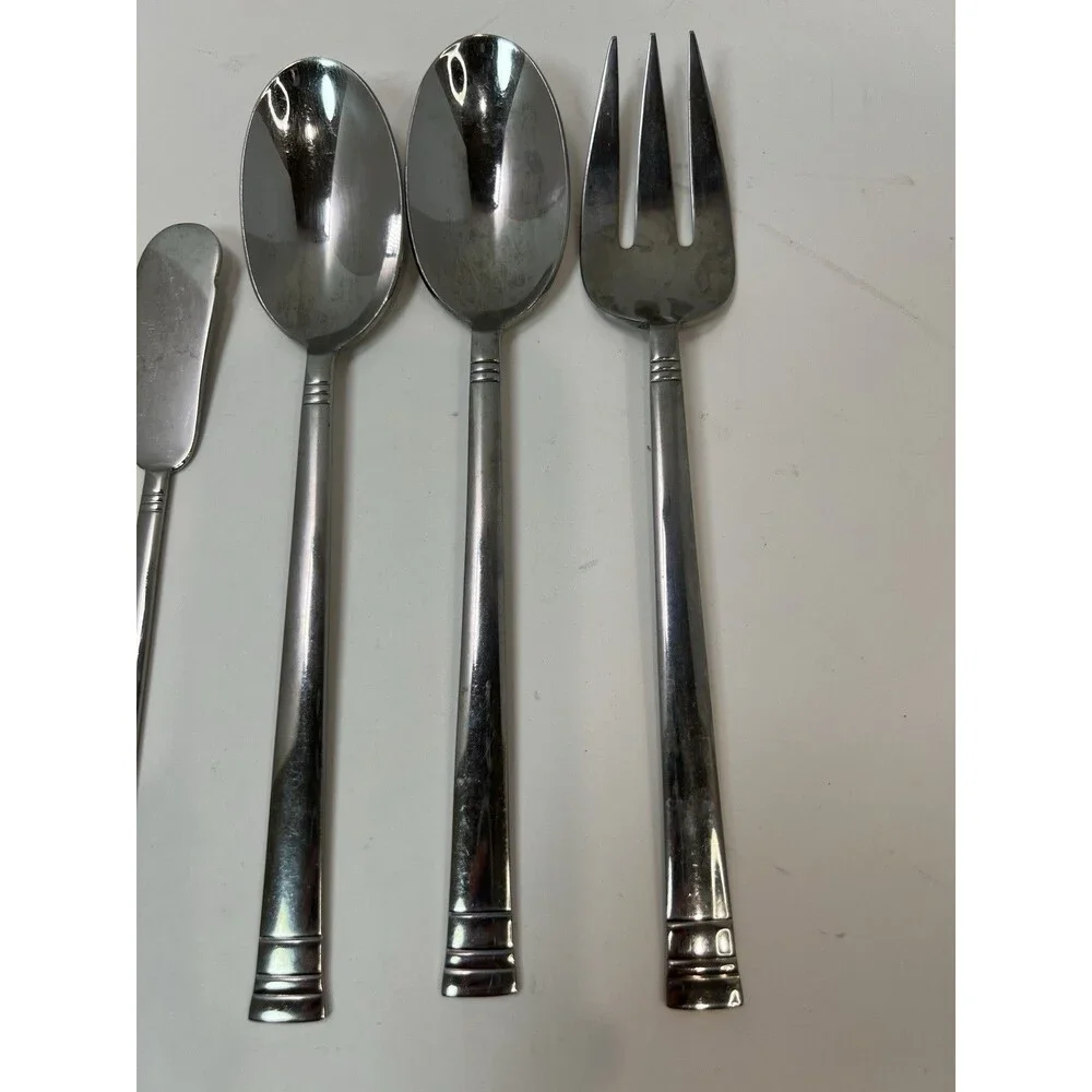 Oneida Sunnybrook 5 Piece Serving Set Quality Stainless Flatware Vietnam Glossy
